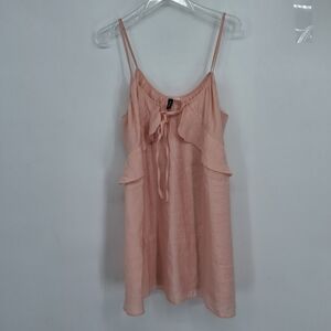 H&M DIVIDED MEDIUM Pink Sleeveless TOP with Ruffle Detail